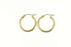 14K Yellow Gold Classic Rounded Simple Plain Hoop Earrings