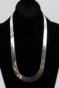 Sterling Silver Wide Herringbone Necklace 11.5mm Italy Solid 925 Italian Chain 22"