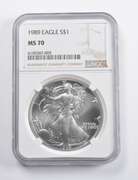 MS70 1989 American Silver Eagle NGC