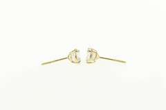 14K Yellow Gold Classic Round Solitaire Cubic Zirconia Stud Earrings