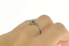 10K White Gold Art Deco 0.28 Ct Diamond Engagement Ring