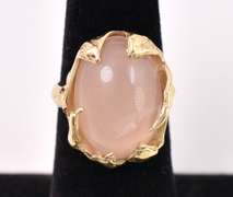 Creative Rose Quartz Ring in 14K Yellow Gold