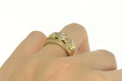 10K Yellow Gold 0.50 Ctw Diamond Twist Graduated Band Ring