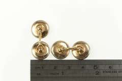 14K Yellow Gold Art Deco Black Onyx Seed Pearl Round Cuff Links