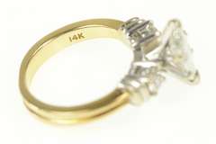 14K Yellow Gold 2.29 Ctw Marquise Three Diamond Engagement Ring