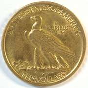 Much scarcer 1907 No Motto $10 Indian Gold Piece. Nice