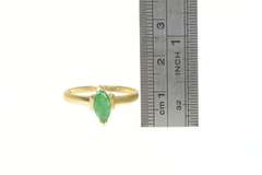 14K Yellow Gold Natural Emerald Marquise Solitaire Engagement Ring