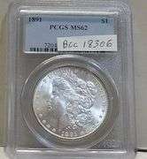 1891 Morgan Dol  PCGS MS-62