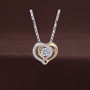 Delicate heart dancing stone pendant