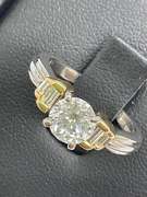 CERTIFIED LADIES 18K AND PLATINUM DIAMOND ENGAGEMENT RING