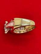 CERTIFIED LADIES 14K YELLOW GOLD AND DIAMOND RING