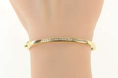 14K Yellow Gold 0.50 Ctw Diamond Channel Classic Oval Bangle Bracelet