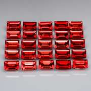 Nice 8.12ct emerald cut cherry red Garnet set