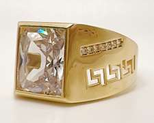 Men's 14kt Solid Yellow Gold & CZ Ring