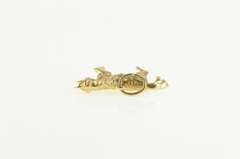 14K Yellow Gold 3D Galloping Horse Animal Racing Charm/Pendant