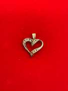 YELLOW GOLD AND DIAMOND HEART PENDANT