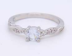925 Sterling Silver Gemstone Ring and Stud Earrings