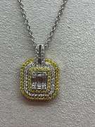 18K WHITE GOLD CHAIN WITH 18K GOLD AND DIAMOND PENDANT