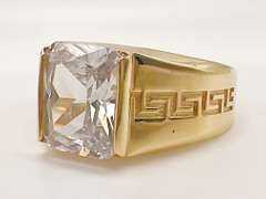 Men's 14kt Solid Yellow Gold & CZ Ring