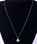 Luxurios CZ Pendant Necklace in 14K Yellow Gold