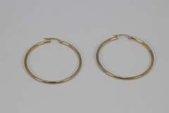 10k Yellow Gold Lever Back Hoop Earrings 45mm