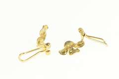 Sterling Silver Dogwood Flower CZ Cluster Clip Back Earrings