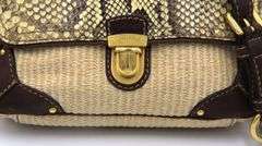 Preowned Designer Prada Straw Python Shoulder Bag