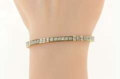 10K Yellow Gold 3.00 Ctw Diamond Squared Classic Tennis Bracelet