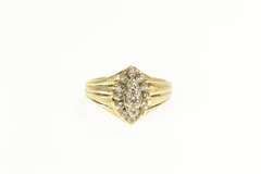 14K Yellow Gold Marquise Diamond Cluster Halo Classic Ring