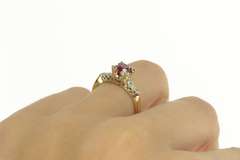 14K Yellow Gold 1940's 0.93 Ctw Spinel Diamond Engagement Ring