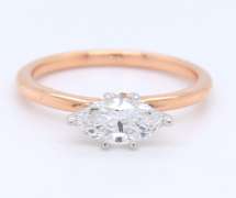 Sparkling Rose Gold Marquise Lab Grown Diamond Ring
