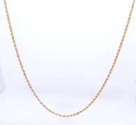 Simple Yellow Gold Rope Chain Necklace