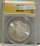 1880-S Morgan Dol  ANACS  MS-63 Premium