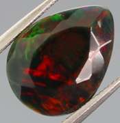 Fully faceted 2.24ct pear cut Black Opal