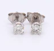 Elegant White Gold Diamond Stud Earrings