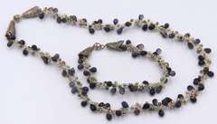 Set of  Amethyst Necklace with Matching Bracelet
