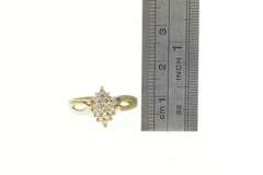 10K Yellow Gold 0.25 Ctw Marquise Diamond Cluster Statement Ring