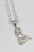 .925  Italian Sterling Silver 8mm Mariner Chain w/.925 Sterling Silver Sexy Lady Pendant