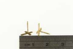 14K Yellow Gold Diamond Cut Cross Christian Faith Symbol Stud Earrings