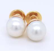 Fantastic 18kt Yellow Gold 12.5mm South Sea Pearl Stud Earrings