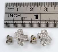 High Quality WG Diamond X Earrings