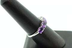 Luscious Amethyst Five Stone 18k White Gold Anniversary Band