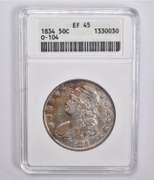 EF45 1834 Capped Bust Half Dollar O-104 ANACS