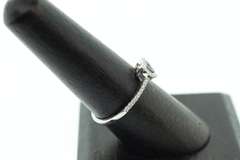 Diamond Rimmed Sapphire Heart 18k White Gold Ring