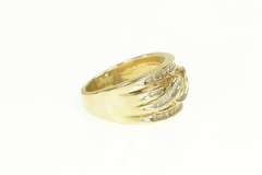 10K Yellow Gold 0.50 Ctw Diamond Twist Graduated Band Ring