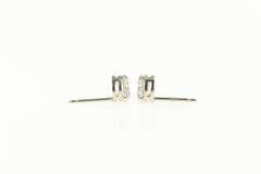 14K White Gold Round Cubic Zirconia Solitaire Stud Earrings