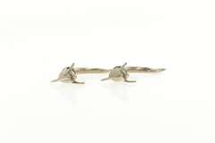 Sterling Silver Dolphin Through Ear Illusion Statement Earrings