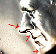 1966 SMS Kennedy Half Dollar Double Die Obverse, BU.