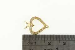 14K Yellow Gold Diamond Heart Love Symbol Classic Pendant