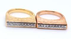 925 Sterling Silver Group Lot of 2 Cubic Zirconia Stackable Rings